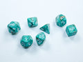 Marble Mini-hedral Oxi-Copper/white Dobbelsteen Set (7 stuks)