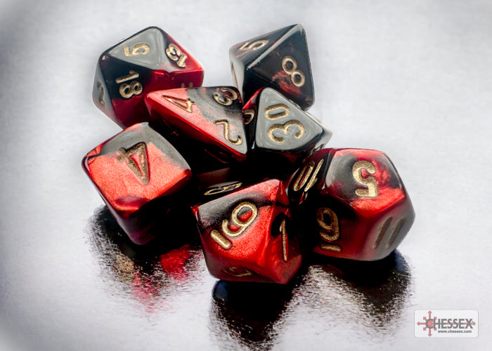 Gemini Mini-Polyhedral Black-Red/gold