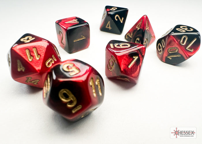 Gemini Mini-Polyhedral Black-Red/gold