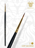 Size No 1 Kolinsky Round Point brush—versatile for layering, glazing, and fine detail. Premium sable for smooth paint flow and controlled painting.
