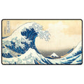 Ultra PRO The Great Wave off Kanagawa Black Stitched Playmat featuring Hokusai's iconic Japanese woodblock print artwork, premium fabric top and rubber backing