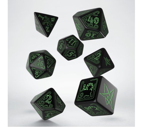 Q-Workshop - Call of Cthulhu RPG Dice Set: Black & Green