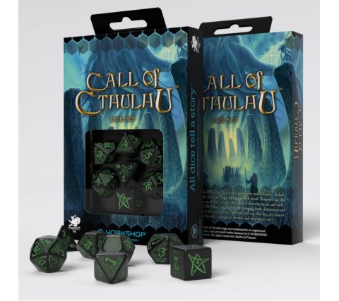 Q-Workshop - Call of Cthulhu RPG Dice Set: Black & Green