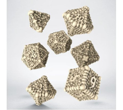 Q Workshop Macabre RPG Dice Set 7-piece with 3D skull faces