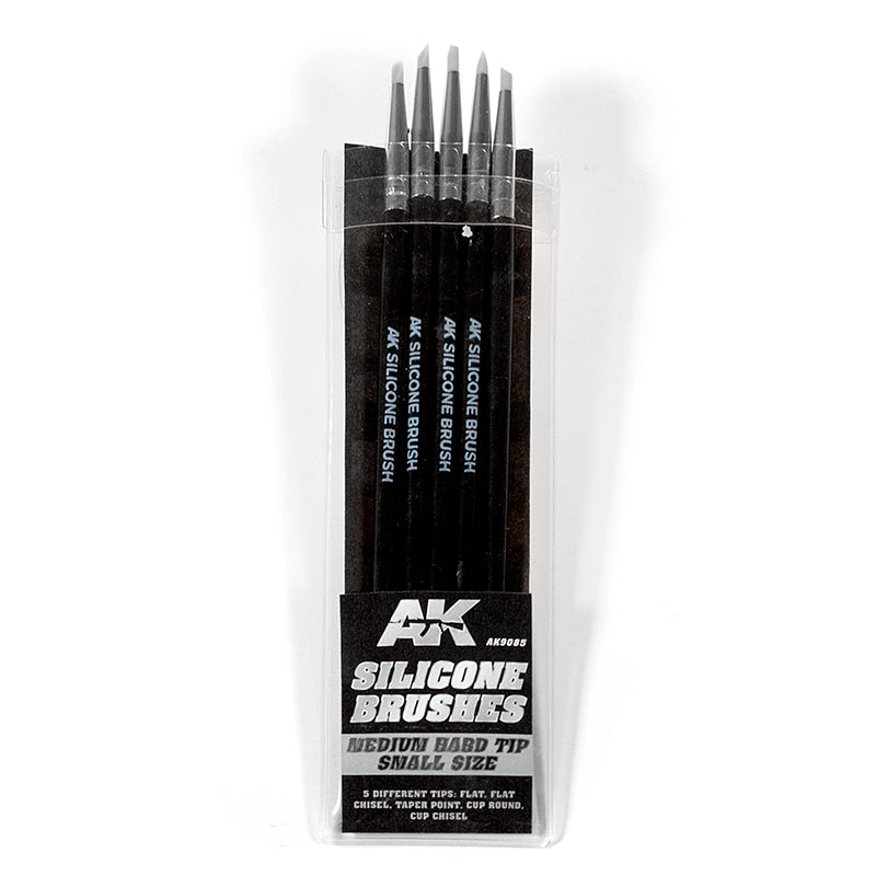 AK Interactive — SMALL SILICONE BRUSHES MEDIUM TIP (5 SILICONE PENCILS)