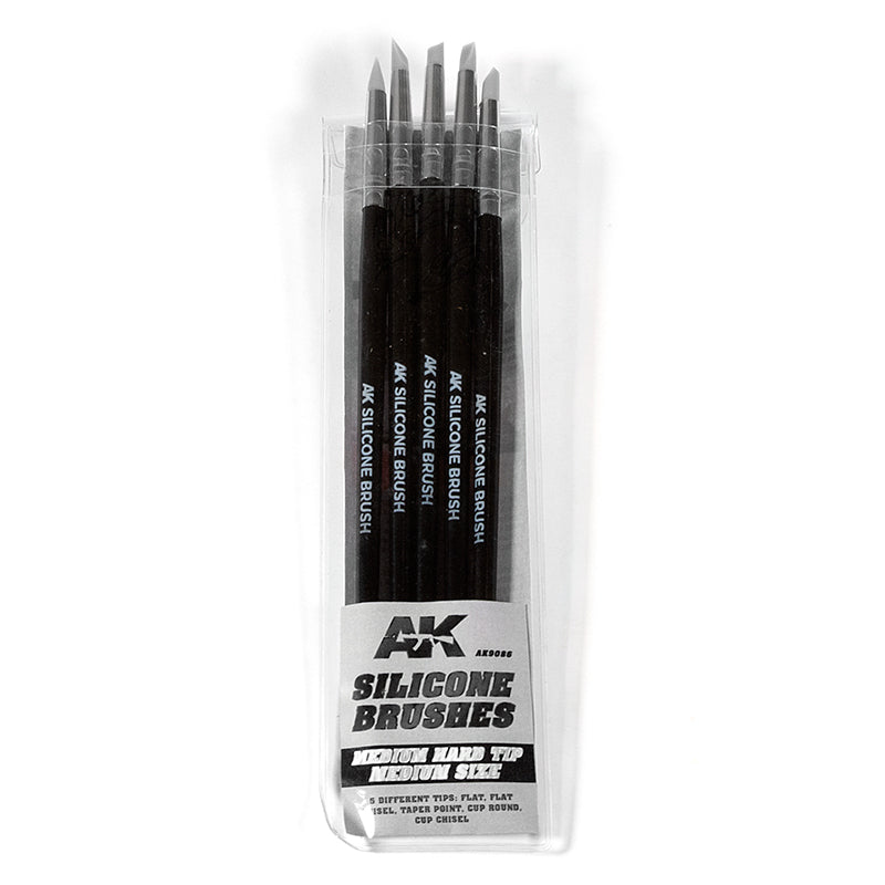 AK Interactive — MEDIUM SILICONE BRUSHES MEDIUM TIP (5 SILICONE PENCILS)