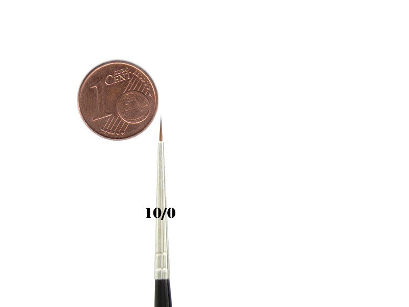 Kolinsky Red Sable Brush Size 10/0 | Ø 0,9 mm | visible hair length 5 mm | 6 pieces