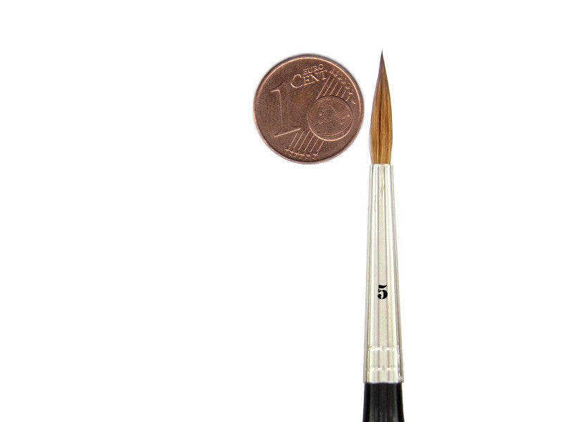 Kolinsky Red Sable Brush Set Size 5 | Ø 3,6 mm | visible hair length 18 mm | 6 pieces