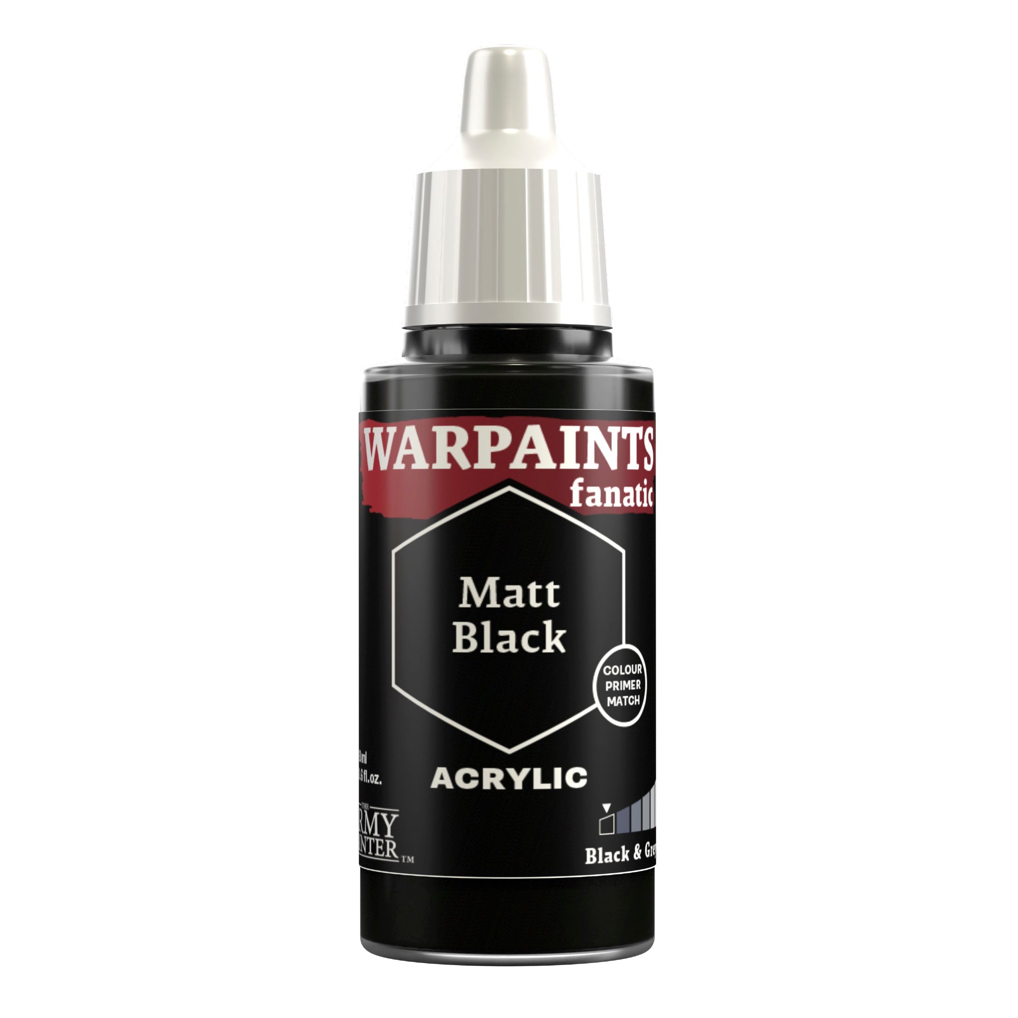 The Army Painter Warpaints Fanatic Matt Black WP3001P 18ml acrylic miniature paint