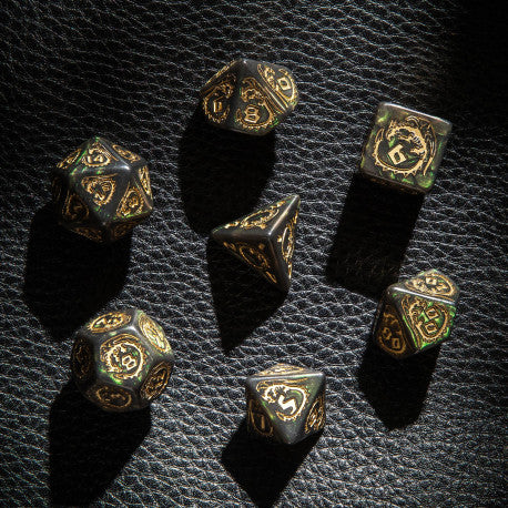 Q Workshop - Dragons: Nephrite 7pc Modern RPG Dice Set