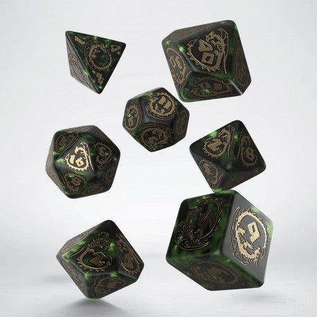 Q Workshop - Dragons: Nephrite 7pc Modern RPG Dice Set