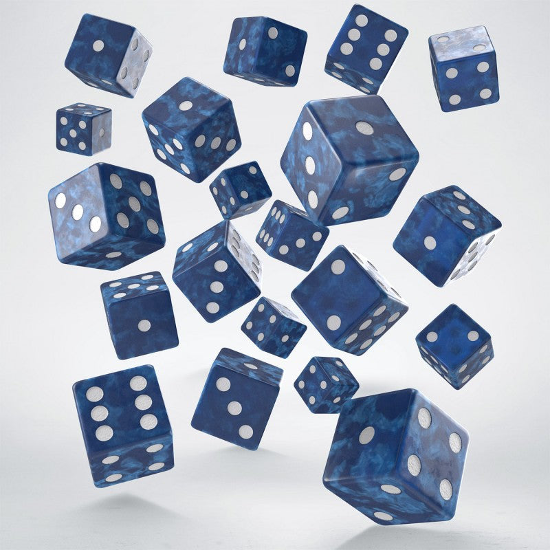 Q Workshop Full Pack — Cobalt & White D6 Dice Set (20 pieces)