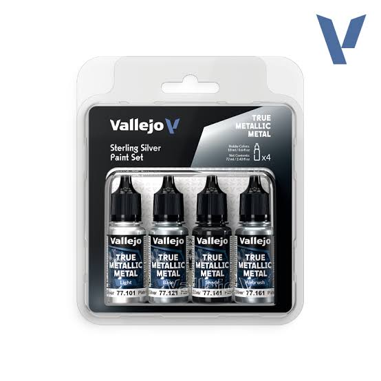 Vallejo True Metallic Metal Set 77.251 — Sterling Silver (4×18ml)