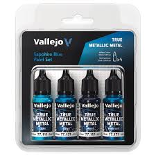 Vallejo True Metallic Metal Set 77.256 — Sapphire Blue (4×18ml)