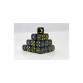 DiceWyrm Dark Moon – 20x D6 16mm Fantasy Dice Set (Black/Yellow)