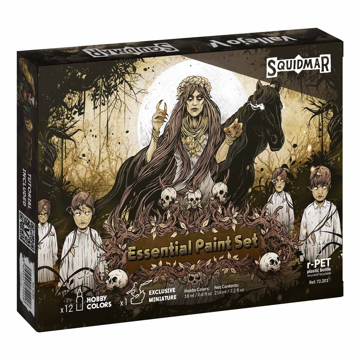 Vallejo × Squidmar Essential Paint Set – 12 Paints + Exclusive Miniature (72.201)