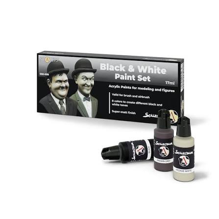 Scale75 Scalecolor Artist — Black & White Paint Set (8 × 17ml)