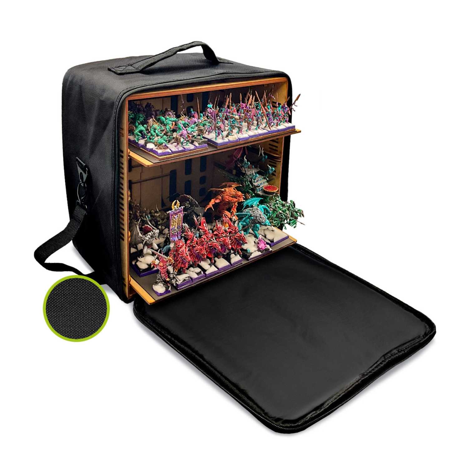 Green Stuff World Army Transport Bag M — Black (Miniature Carry Case)