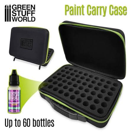 Green Stuff World Paint Carry Case — 60-Hole Foam for Paint Pots (Green)