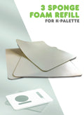 Refill pack of three palette foam pads for Kimera wet palette systems; long-lasting and designed for optimal moisture control.