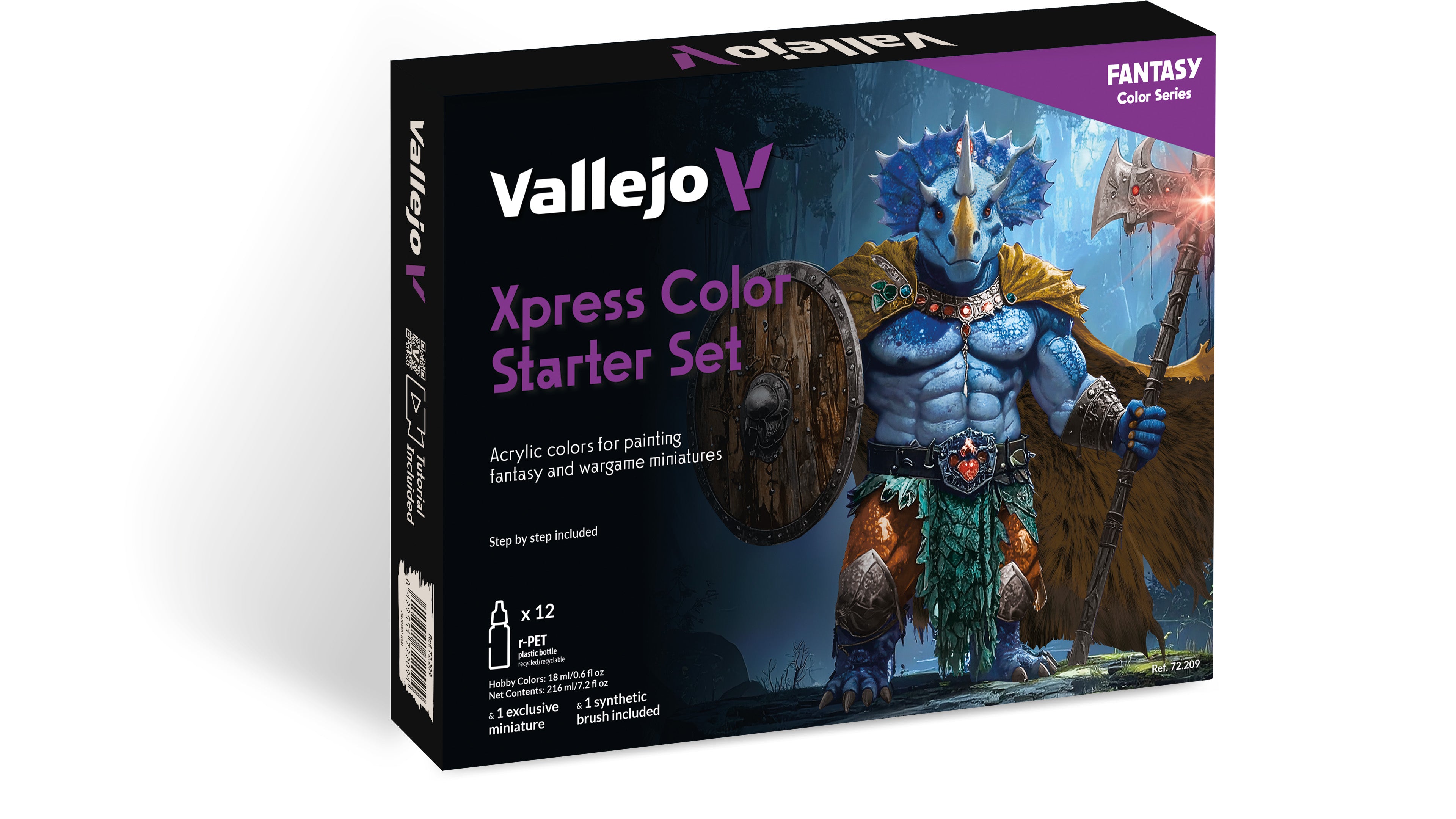 Vallejo Xpress Color Starter Set 72.209 12 Paints Miniature Brush